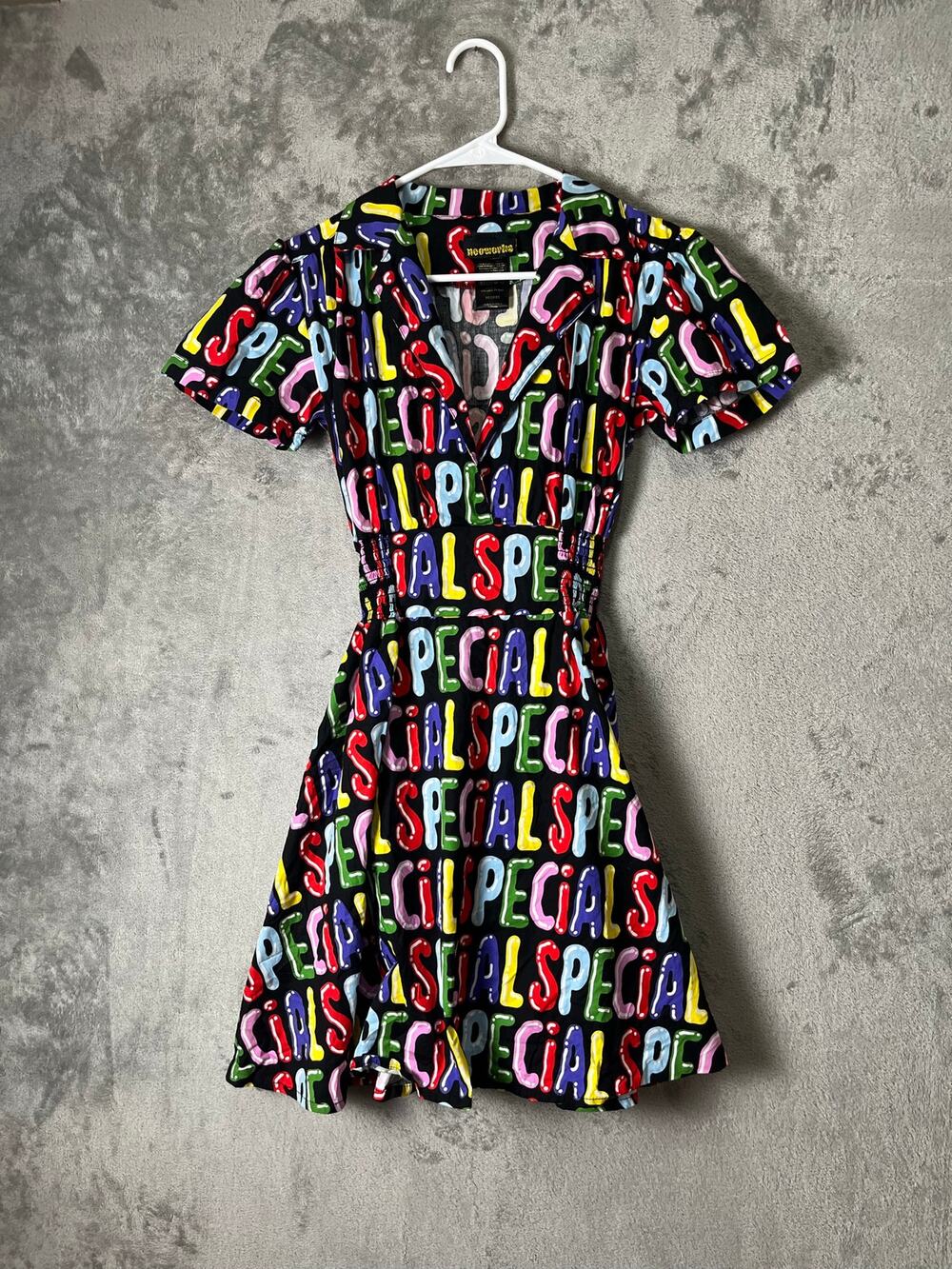 Nooworks Frida Fit & Flare Mini Dress Pop Art Y2K Whimsical Colorful Statement M